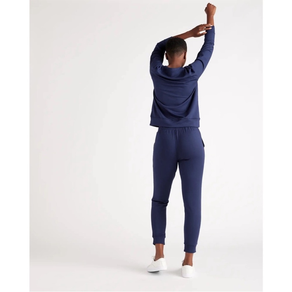 Quince Navy SuperSoft Fleece Joggers Navy Size Large NWT - Picture 4 of 10